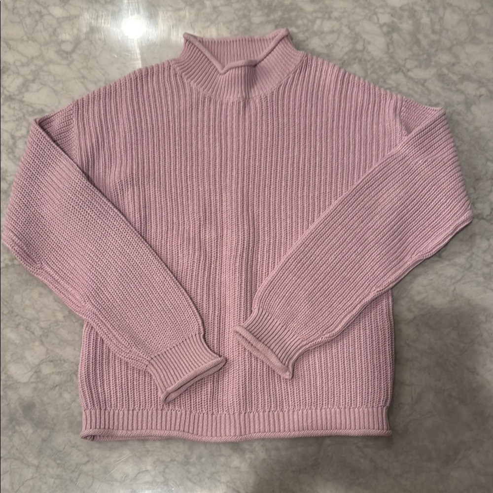 Mango Lavender Mock Neck Sweater